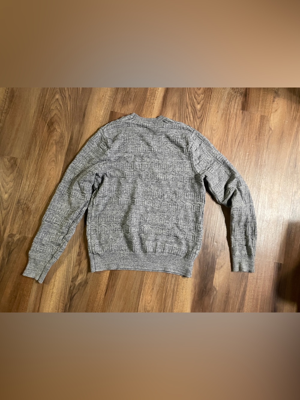 GAP Men's Heather Gray Cable Knit Crewneck Sweater
